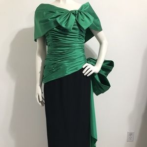Vintage Bill Blass Off Shoulder Evening Gown